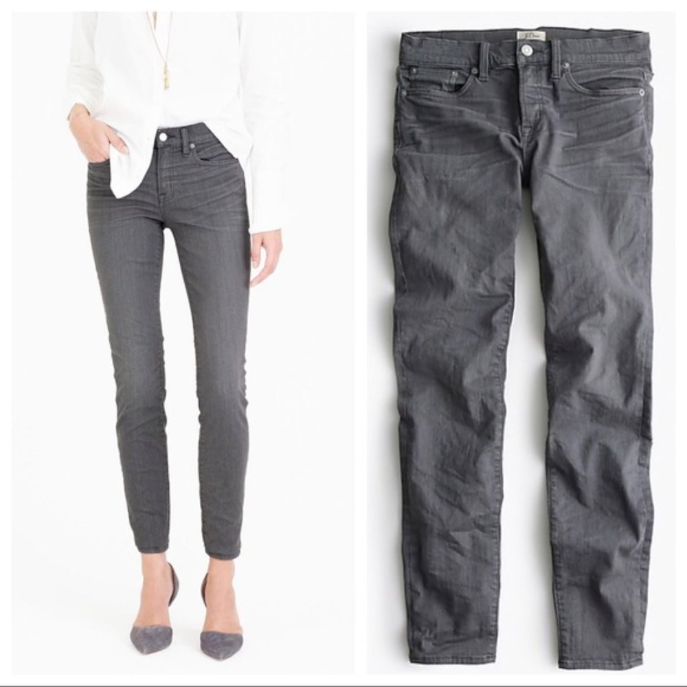[J. Crew] 8" Toothpick Jeans Dove Gray